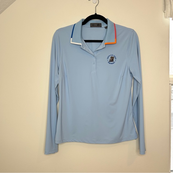 G/Fore U.S. Open Long Sleeve Tech Polo Shirt Blue Size Medium 125th 2025 Tennis - Picture 2 of 8